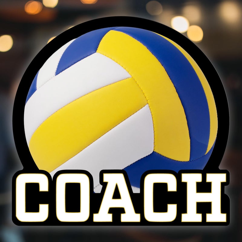 KCD Volleyball Coach Vinyl Decal Sticker | Cars Trucks Vans Windows Walls Cups Laptops | White on Black Background | 5 X 4.8 Inches | KCD2004 - Image 2